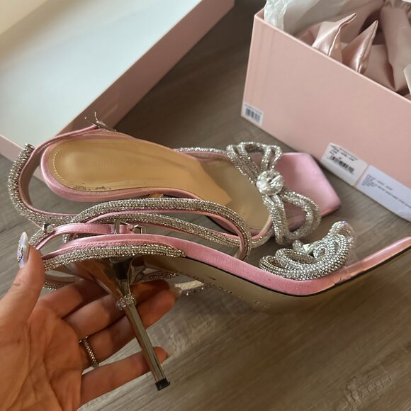 Mach & Mach Crystal Double Bow Square Toe Sandals - Picture 7 of 7